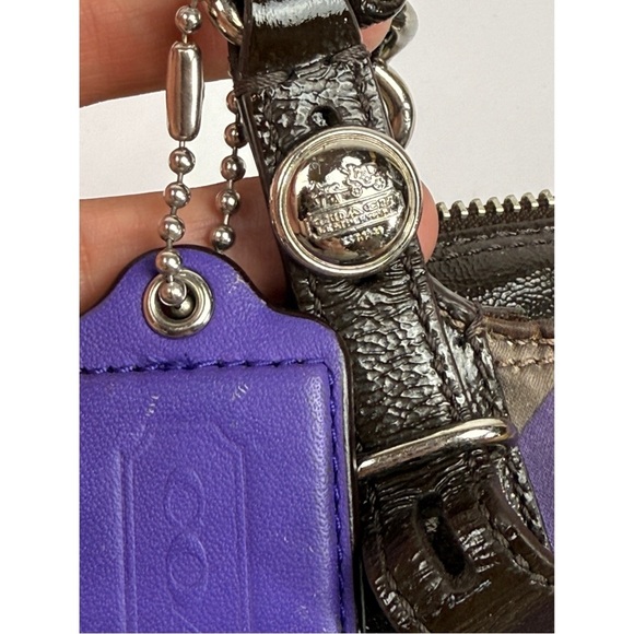 Coach Madison Ivory Brown & Purple Chainlink Signature Tote Purse - Picture 15 of 15